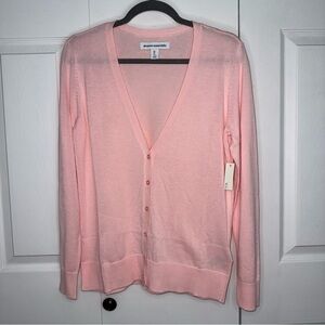 NWT Amazon Essentials Ballet Pink V-Neck Cardigan‎ size Large Cotton blend